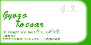 gyozo kocsar business card
